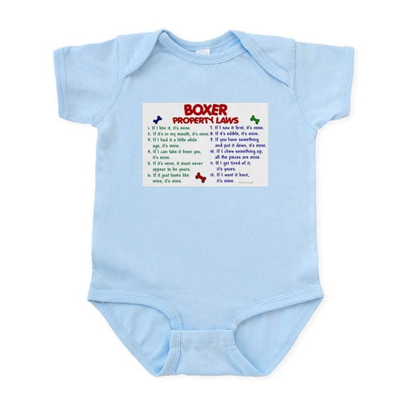 CafePress - Boxer Property Laws 2 Infant Bodysuit - Baby Light Bodysuit, Size Newborn - 24 Months