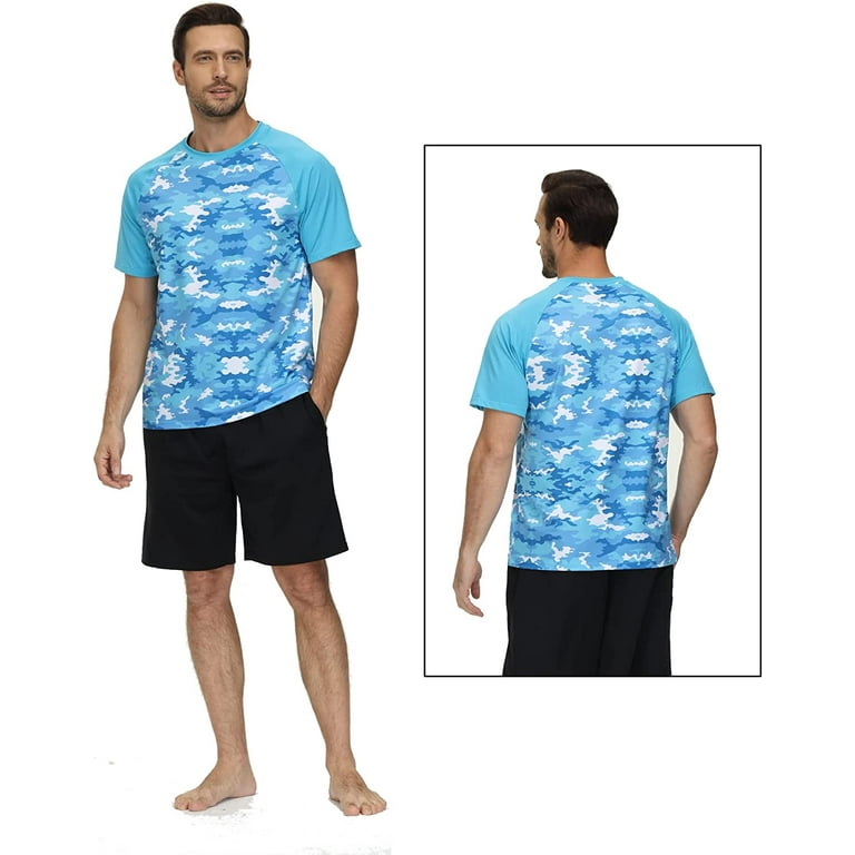 Pdbokew Swim Shirts Short Sleeve for Men Quick Dry Running UPF50+