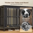 thumbnail image 3 of Ironovahome 88" Dog Crate Furniture for 2 Large Dogs with Sturdy Removable Divider and Double Doors, XXL Extra Large Indoor Dog Kennel, Thick Heavy Duty Wooden Dog Cage, Black, 3 of 8
