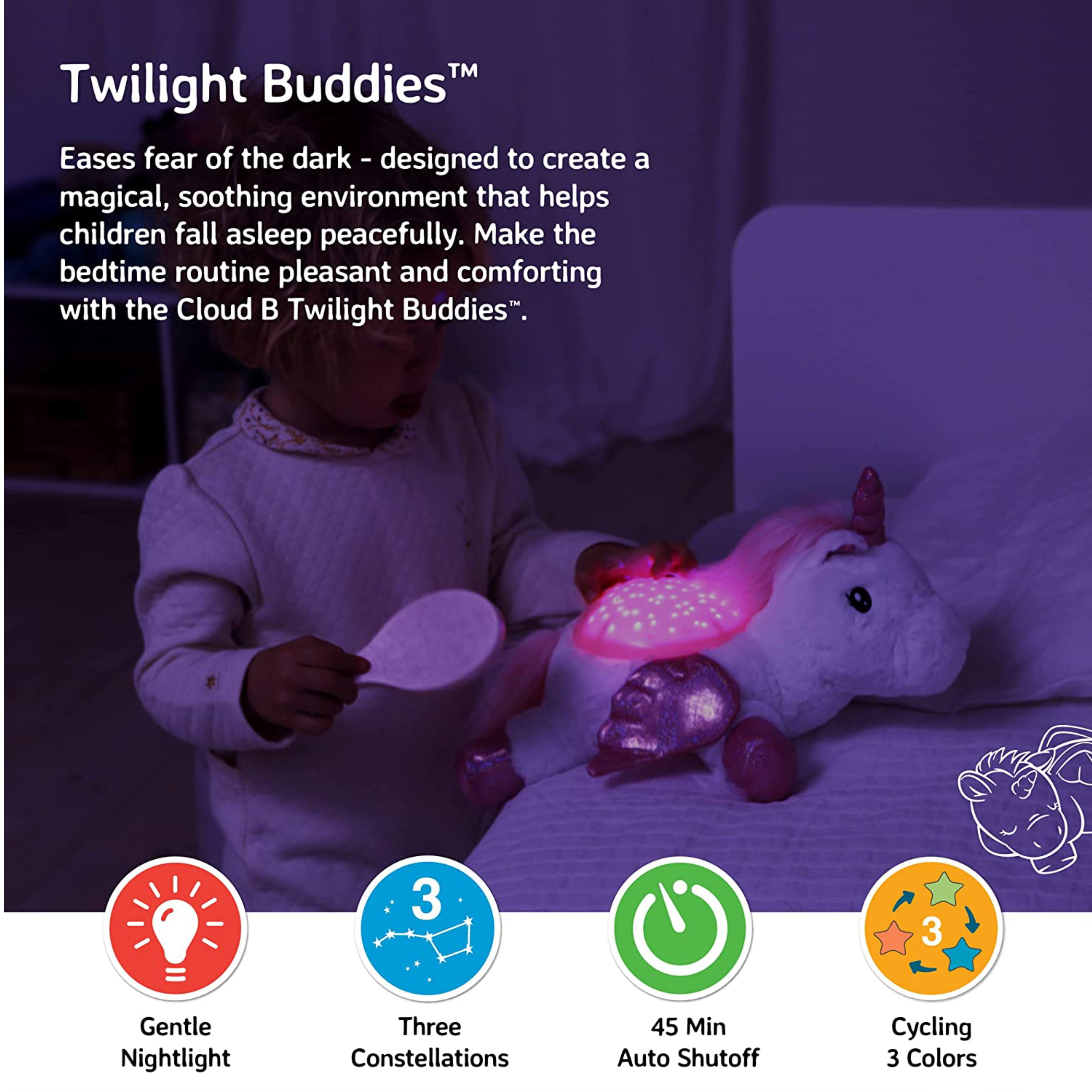 Cloud B | Twilight Buddies - Plush Unicorn, Star Constellation Night Light