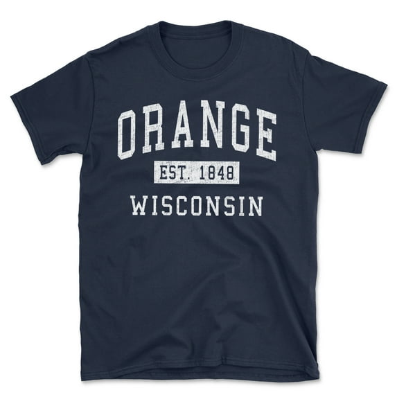 Orange Wisconsin Classic Established Men's Cotton T-Shirt
