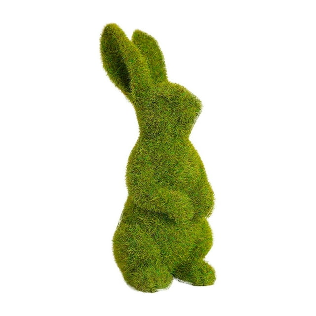 asddcavvf Resin Flocked Bunny Figurines Green Bunnies For Easter Small Decorative Rabbit Statues For Home Spring Tabletop Centerpiece Outdoor Decorating Cowboy Statue Bed Frame with Headboard
