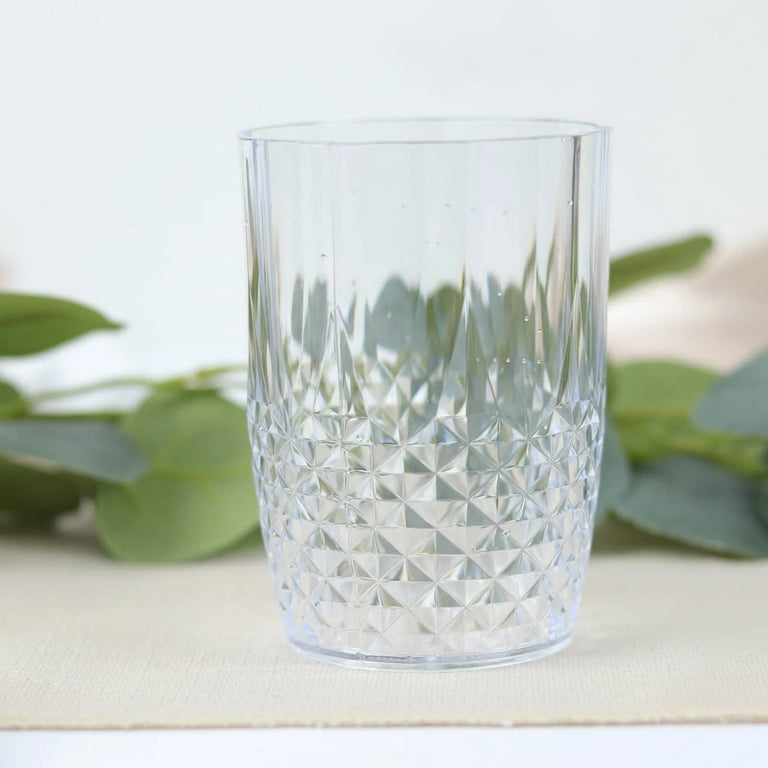 6 CLEAR 14 oz Crystal Plastic DRINKING GLASSES Party Events Disposable  Tableware