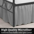 thumbnail image 3 of SKY BEDDINGS Queen Size Ruffled Bed Skirt with Split Corners - Queen 18 Inch Drop Dust Ruffle Bed Skirt with Platform Three Sided Coverage - 100% Microfiber Bed Skirt, Light Grey, 3 of 6