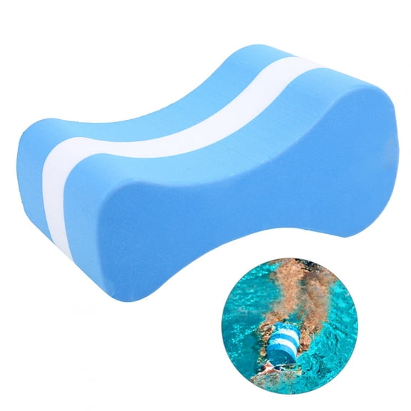 Tabla de natación con clip para piernas de EVA para niños y adultos, tabla flotante para entrenamiento en piscina para principiantes, color azul y blanco