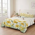 thumbnail image 2 of Queen Quilt Set 90''x96'', Yellow Spring Floral Lightweight Summer Bedspread Coverlet Set with 2 Pillow Shams, Pastoral Flowers Daisy Breathable All Season Quilt Bedding for Bedroom/Guest Room, 2 of 9