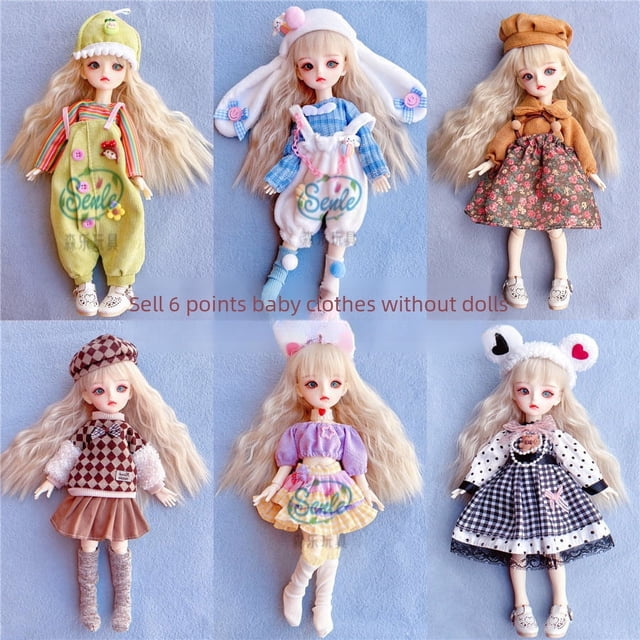 Vestido de muñeca bjd de 6 puntos, traje de otoño e invierno, falda de muñeca de 30 cm, uniforme de Lolita