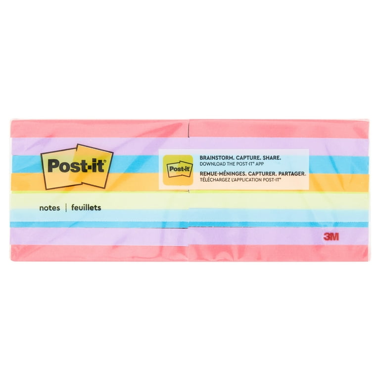 Sticky Notes with Lines Lined Sticky Notes 3X3 Bright Multi Colors 6 Pads  100 Sh