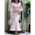 thumbnail image 4 of Elegant Long Sleeve Flower Embellished Fishtail Dress, 4 of 6