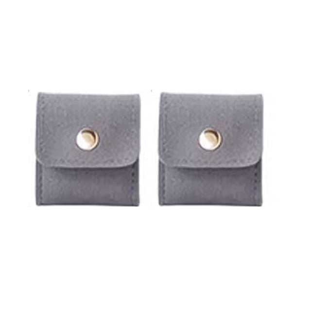 Guardurnaity Bolsa de joyería de viaje mini de 2 piezas, mini rollo de almacenamiento de joyería de viaje de gran capacidad, no más para guardar Ropa, zapatos y accesorios Miscelánea gris 4.6 x 5 cm