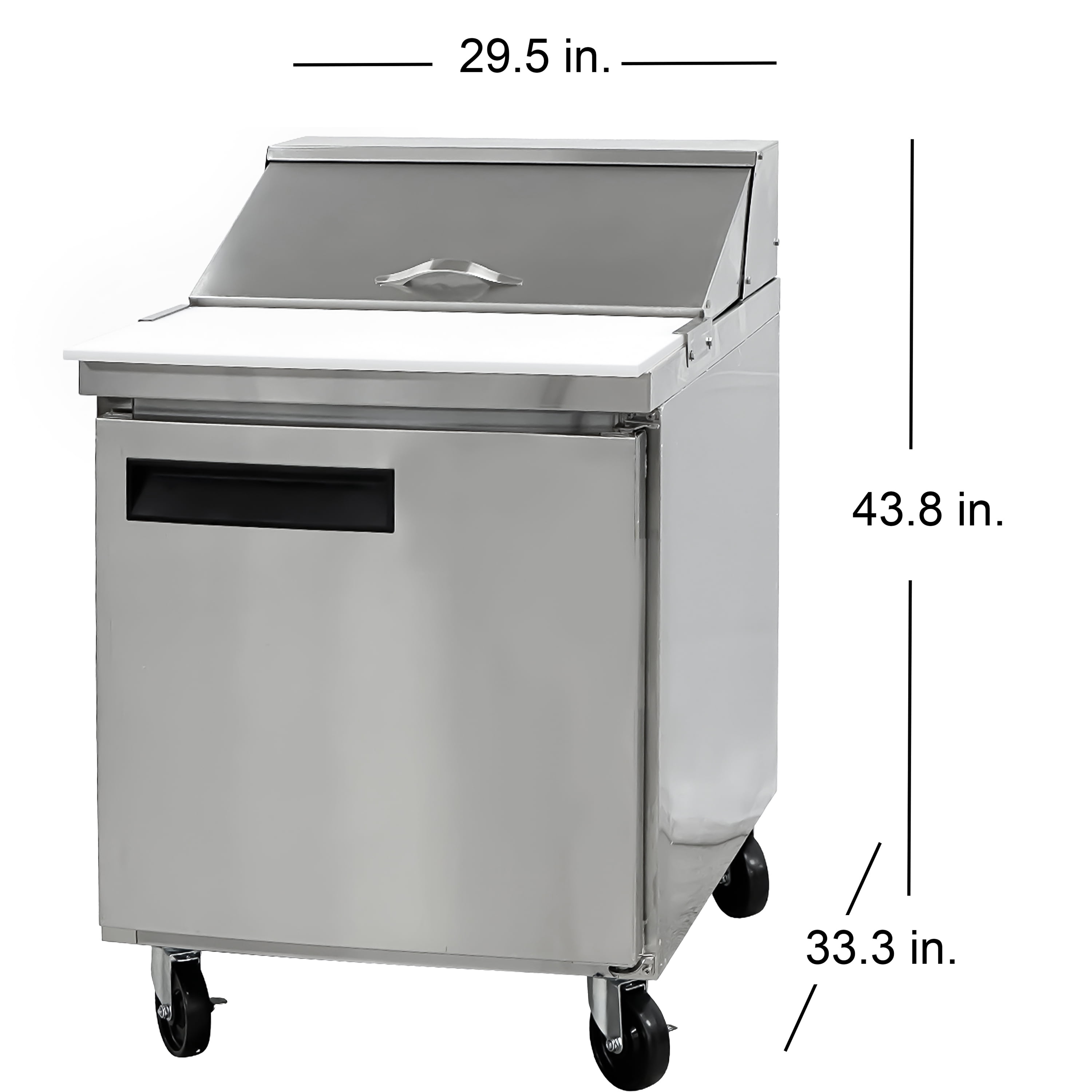 NSF 29'' W Commercial Refrigerator Sandwich&Salad Prep Table 7 Cu.Ft. Meg Top Counter Height Stainless Steel Cooler