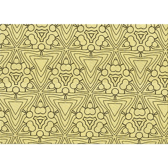 Ahgly Company Machine Washable Indoor Rectangle Transitional Sun Yellow Area Rugs, 8' x 10'