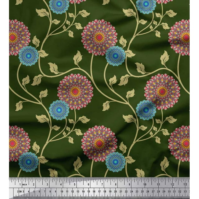 Soimoi Rayon Fabric Artistic Floral Fabric Prints by Yard 42 Inch Wide