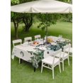 thumbnail image 3 of Outdoor Tablecloth with Umbrella Hole and Zipper, Green Snowman Christmas Rectangle Table Cloth 54x80 Inch Waterproof Tablecloth, Xmas Snowflake Eucalyptus Leaves Rustic Picnic Table Cover for Patio, 3 of 7