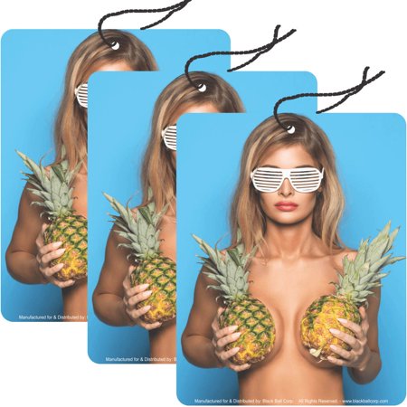Road Rage Air Freshener - Vanilla Scent - Pineapple Girl - 3 Pack