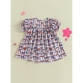 thumbnail image 6 of BemeyourBBs Kids Girl’s Dress, Short Sleeve Bow Embroidery Letters Summer Dress, 6 of 9