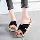 thumbnail image 1 of Nuevas sandalias de mujer de suela gruesa de cuerda de cáñamo, sandalias y zapatillas informales para mujer Wmkox8yii  nm5037, 1 of 7