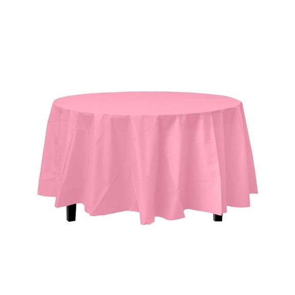 84 in. Round Pink Party Table Cover (1)