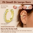 thumbnail image 6 of Ydou Cuffs Earrings for Women Non Pierced Earrings, Clip on Cartilage Earrings Dainty 14K Gold Plated Cubic Zirconia Huggie Hoop Earring for Women Trendy Jewelry Set 3pcs, 6 of 7