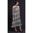 thumbnail image 2 of Bimba Robe Teinture sur Nœuds Décontractée Longue Dos Nu à Col Licou pour Femme Robe de Plage Imprimée - Moyen, 2 of 6