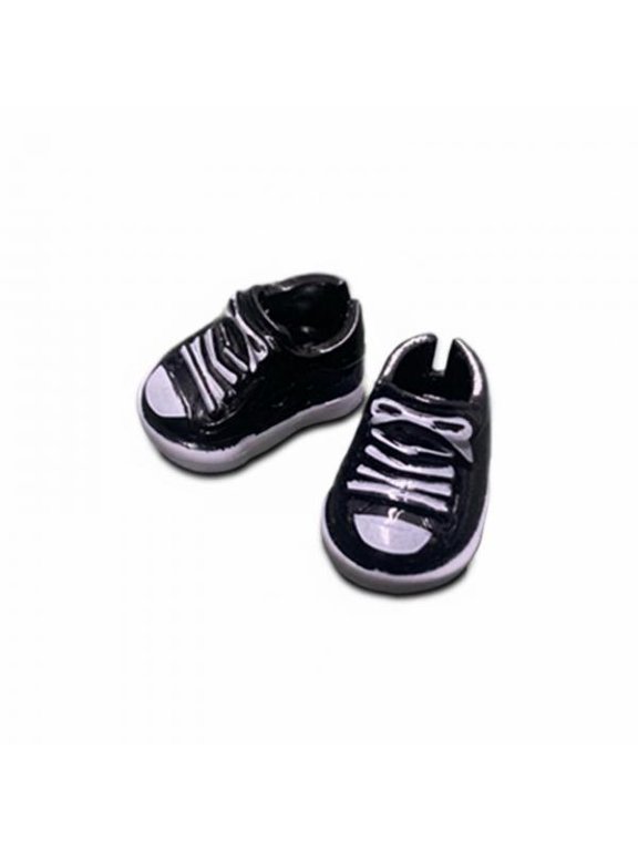 6xDoll Shoes Slit Rear Opening Doll Shoes Easy to Wear Tiny top for Display Black Board Shoes