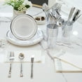 thumbnail image 4 of Hawsaiy 350PCS Silver Disposable Plates and Cups Set for 50 Guests, Plastic Dinnerware with Napkins for Wedding and Party, 4 of 10