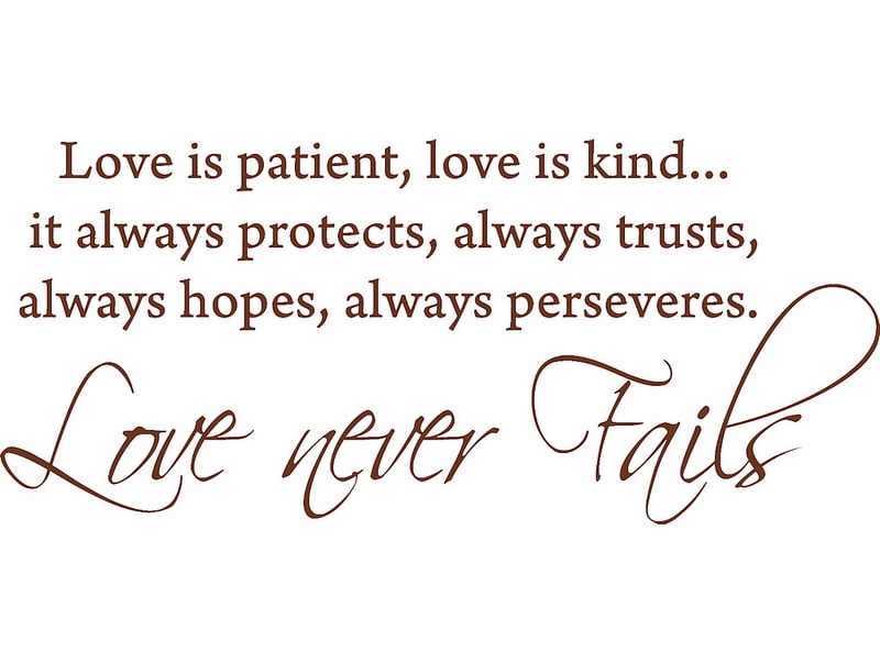 Brown 32" x 14" Love is patient, love is kind... Vinyl wall art