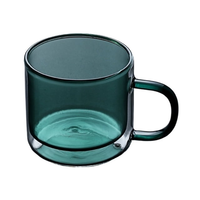 Tazas de vidrio de doble pared de colores, tazas de té o café de vidrio borosilicato con asa, 250 ml