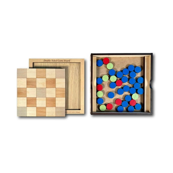 Creative Crafthouse Universal Wood Game Board Set, 12  Games, Double Sided, USA Made