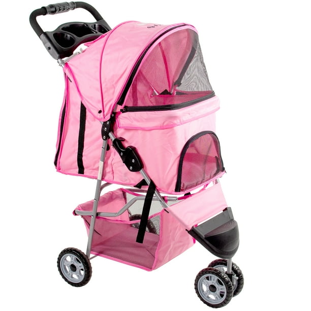VIVO Three Wheel Pet Stroller / Cat & Dog Foldable Carrier Strolling