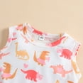 thumbnail image 4 of URMAGIC 1-5T Toddler Kids Summer Sleeveless Princess Dress Baby Girl Dinosaur Tulle Sundress, 4 of 7