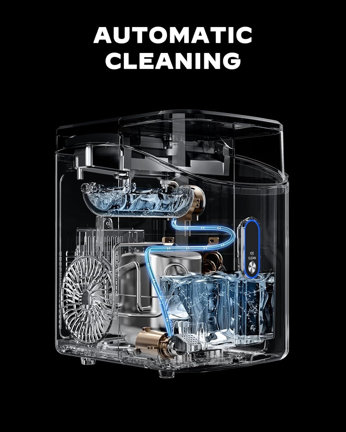 Ice Maker Countertop,  Ice Maker with Soft Chewable Ice, One-Click Operation Ice Machine with Self-Cleaning, 33lbs/24H for Home,Kitchen,Office