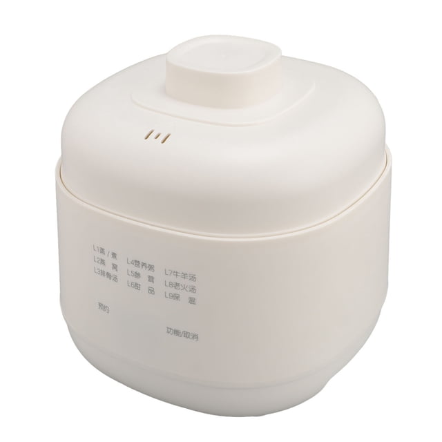 200W Ceramic Stew Cooker with Timer Lid, 1L Slow Cooker for Home Kitchen Anti Dry Burn Small Electric Soup Porridge Cooker