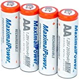 MaximalPower High Quality AA 1.25v NiMH Rechargeable Batteries 4 Pack 2600mAh Free Shipping