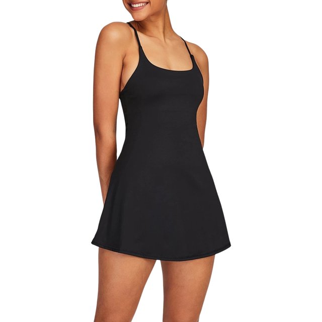 ZAXARRA Robe de Sport Entraînement Physique pour Femmes Couleur Unie Jupe avec Doublure Shorts