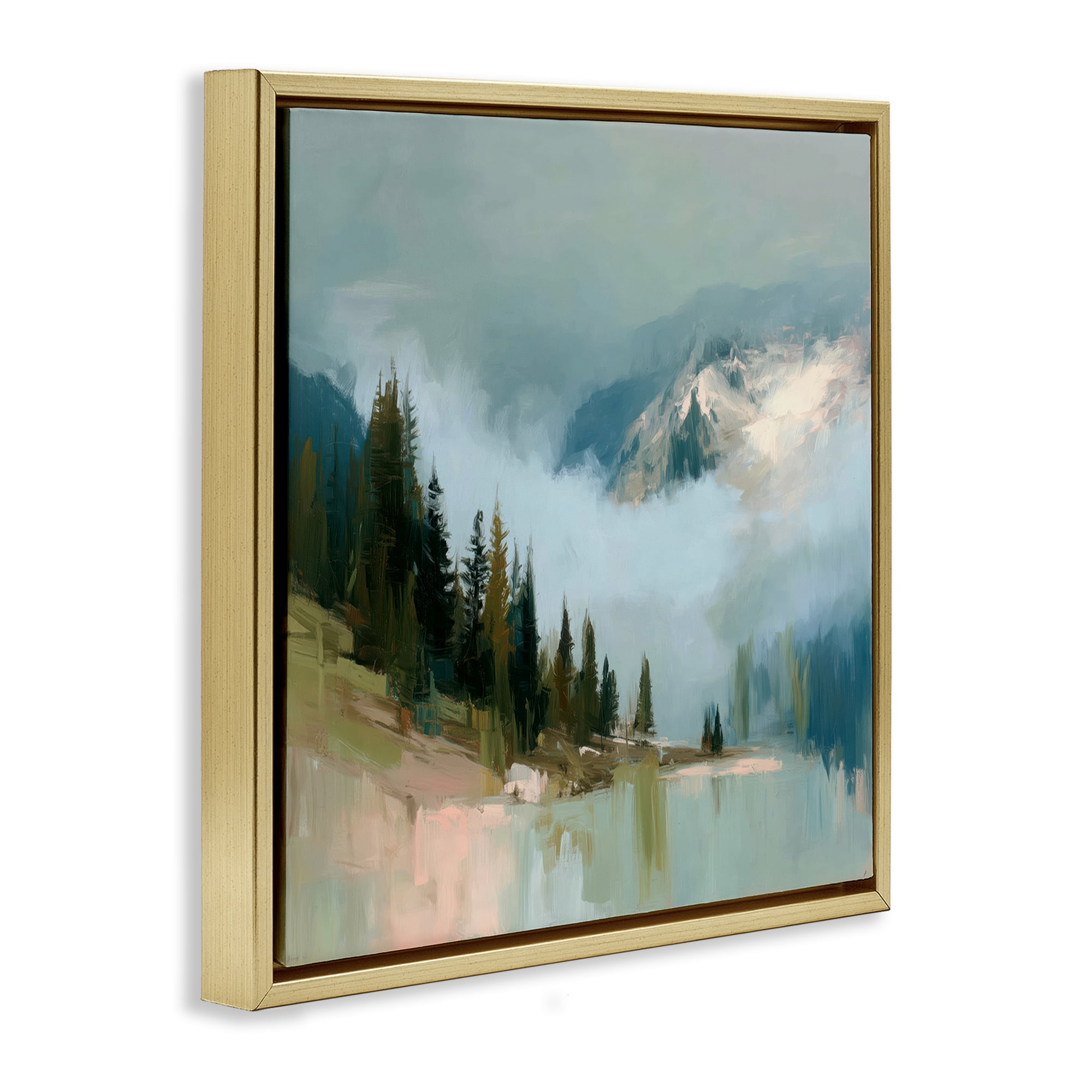 Stupell Industries Fog On The Mountains Gold Framed Floater Canvas Wall Art, design by Kim Curinga