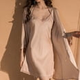 thumbnail image 4 of Lixiuxyad Ladies Summer Nightgowns Women's Satin Sexy Dressing Gown With Nightdress Two Piece Sleepwear Bathrobe Short Negligee Set Silk, 4 of 4