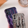 thumbnail image 4 of Compatible with iPhone 13 Pro Case,Cute 6D Water Ripple Pattern Curly Wave Frame Soft TPU Back Full Body Screen Camera Protective Cover Bumper Shockproof case for Women and Girls-Silver, 4 of 6