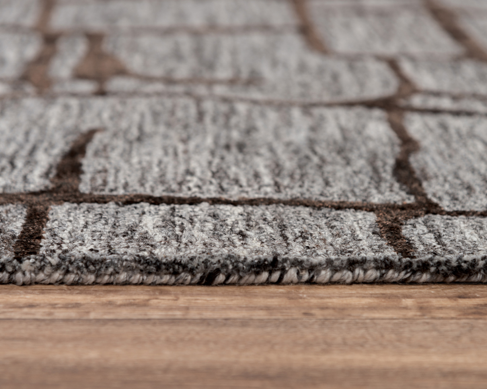Rizzy Rugs Becker Area Rug BKR104 Charcoal Cubes Blocks 8' 9" x 11' 9" Rectangle