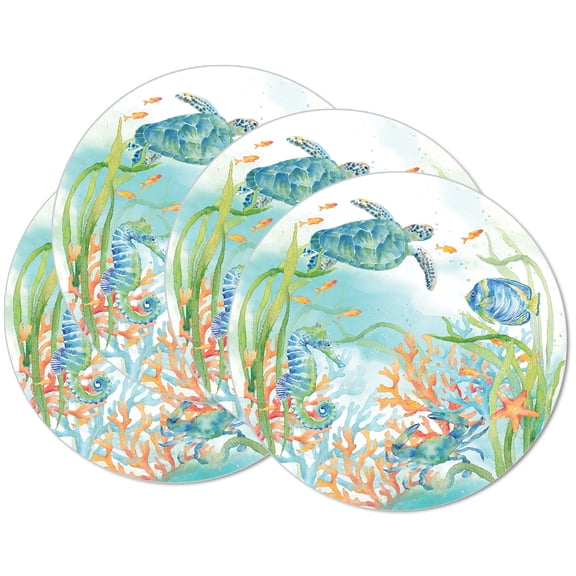 CounterArt "Sea Life Serenade" 4-Pack Reversible Plastic Tabletop Placemats