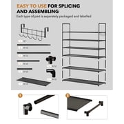 Riousery Shoe Rack Organizer, 6-Tier Stackable, Black Nonwoven Fabric, 38.4 inch, Holds up to 35 Pairs