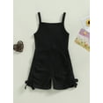 thumbnail image 4 of Seyurigaoka Toddler Baby Girls Sling Playsuits Solid Color Spaghetti Strap Sleeveless Jumpsuits Summer Casual One-Piece Romper Pants Clothes, 4 of 7
