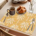thumbnail image 3 of Yellow Orange Palm Tree Placemats Set of 8 Summer Botanical Tropical Tree Place Mats Indoor Wipeable Table Mats Washable Cloth Dining Table Placemats for Kitchen Holiday Party Home Decor 13x19 Inch, 3 of 9