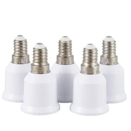 

5 pcs E14 E27 Adapter Base Screw LED Light Bulb Bulb Socket Converter White