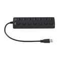 thumbnail image 1 of Caja de distribución USB de 7 puertos con interruptores individuales Convertidor de adaptador USB 3.0 multipuerto para computadora AweSitey EL4987-00B, 1 of 2