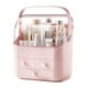 thumbnail image 1 of Organizador de Cuidado de la Piel,caja de almacenamiento con cubierta última intervensión de polvo, asa portátil, impermeable abierta deVitrinas cosméticas multifunción para (rosa), 1 of 7