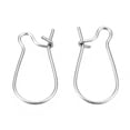 thumbnail image 2 of 304 Stainless Steel Hoop Earring Findings Kidney Ear Wire Rings Stainless Steel Color 18.5x9.5x0.6mm Pin: 0.6mm, 2 of 3