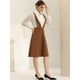 thumbnail image 2 of Vestido tipo peto para mujer con tirantes ajustables y falda con tirantes midi Marrón XL, 2 of 6