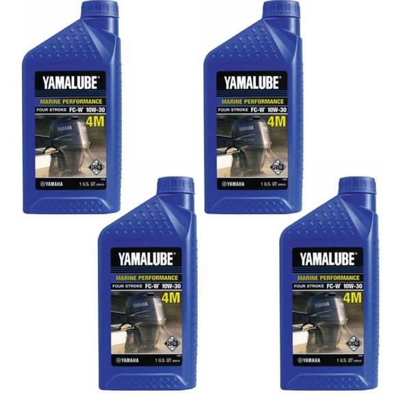 Yamaha Marine New OEM FC-W 10W-30 4-Stroke Engine Oil 1qt QTY 4, LUB-10W30-FC-12
