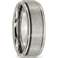 thumbnail image 4 of Titanium Brushed Center 8mm Ridged Edge Band (Size 7.5) Made In China tb43-7.5, 4 of 5